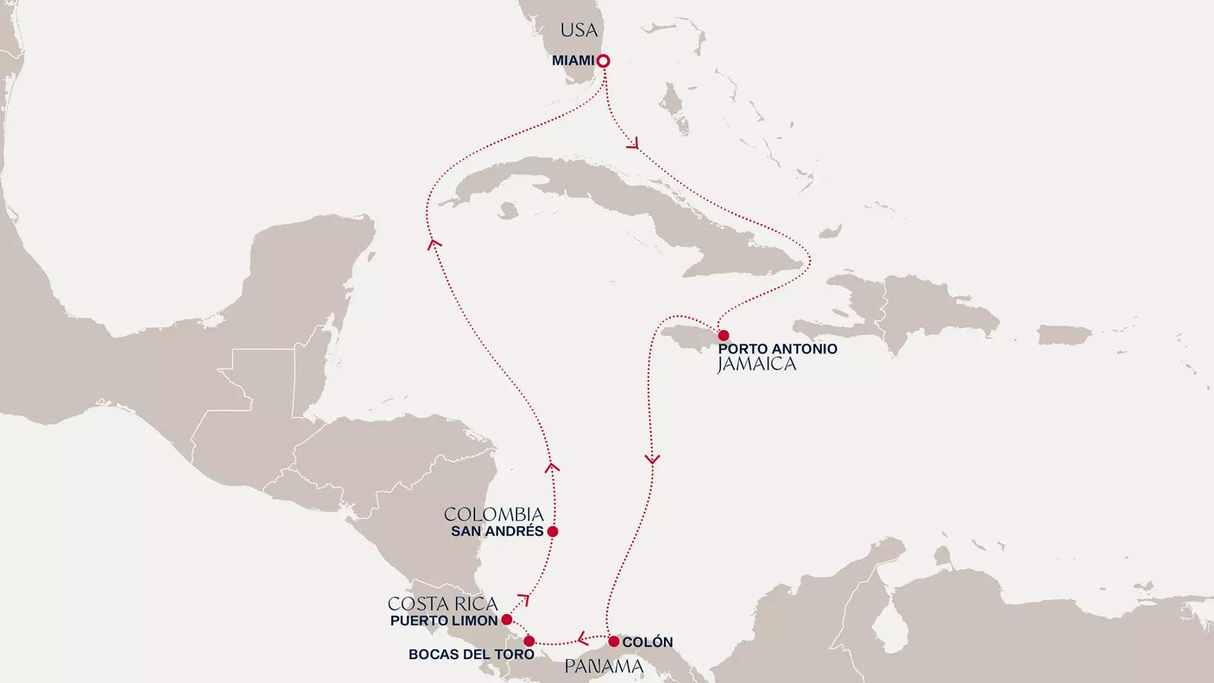 carte Etats-Unis, Jamaïque, Panama, Costa Rica, Colombie, 11 jours