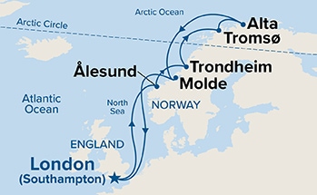 carte Royaume-Uni, Norvège, 15 jours
