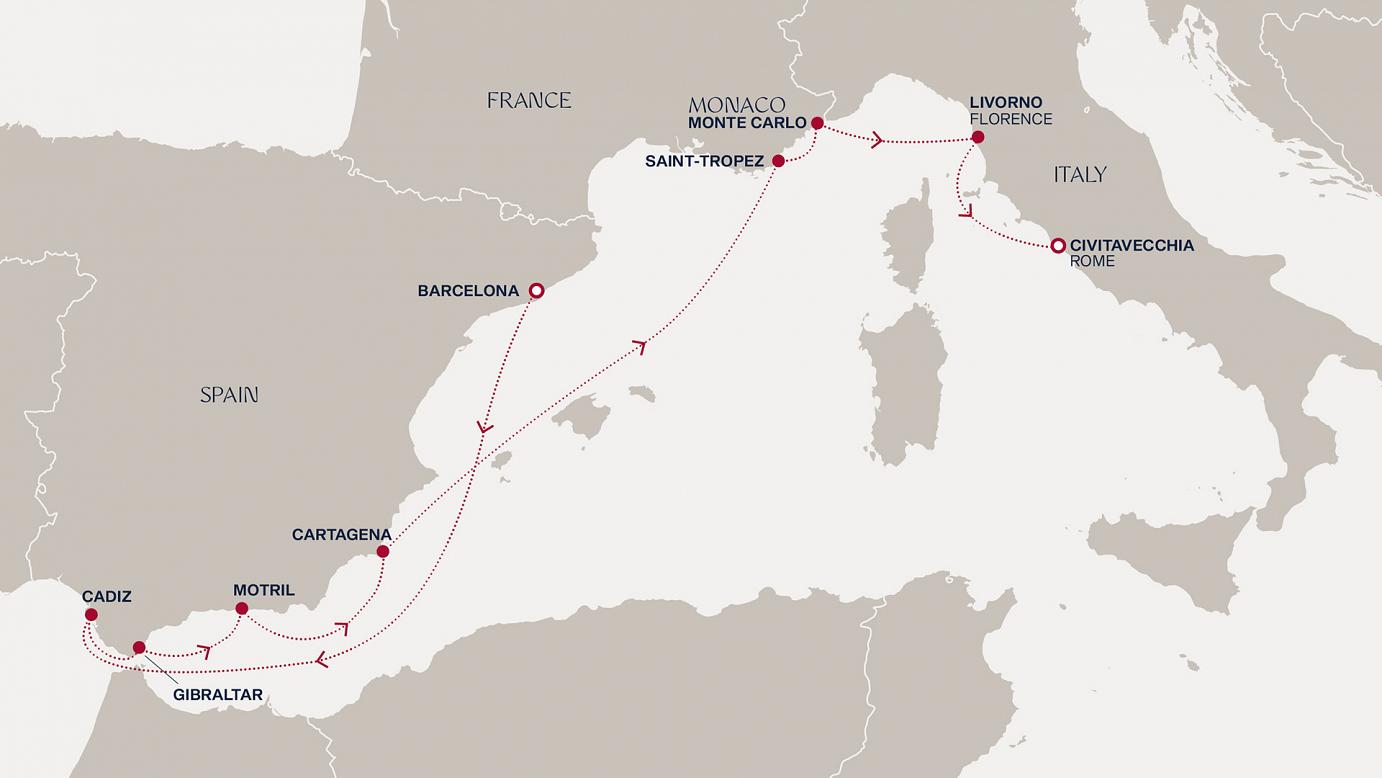 carte Espagne, Maroc, France, Monaco, Italie, 11 jours