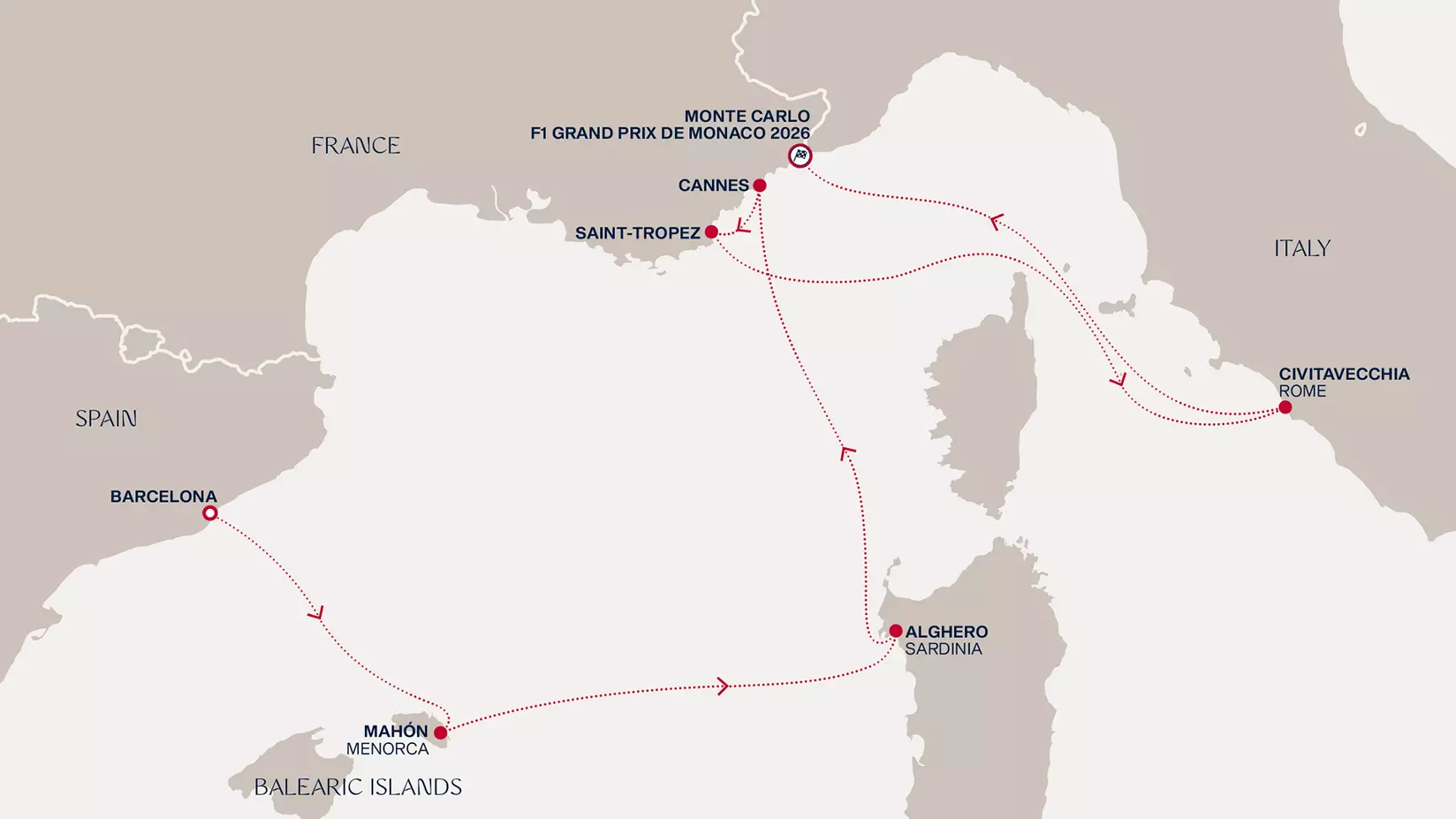 carte Espagne, France, Italie, Monaco, 13 jours