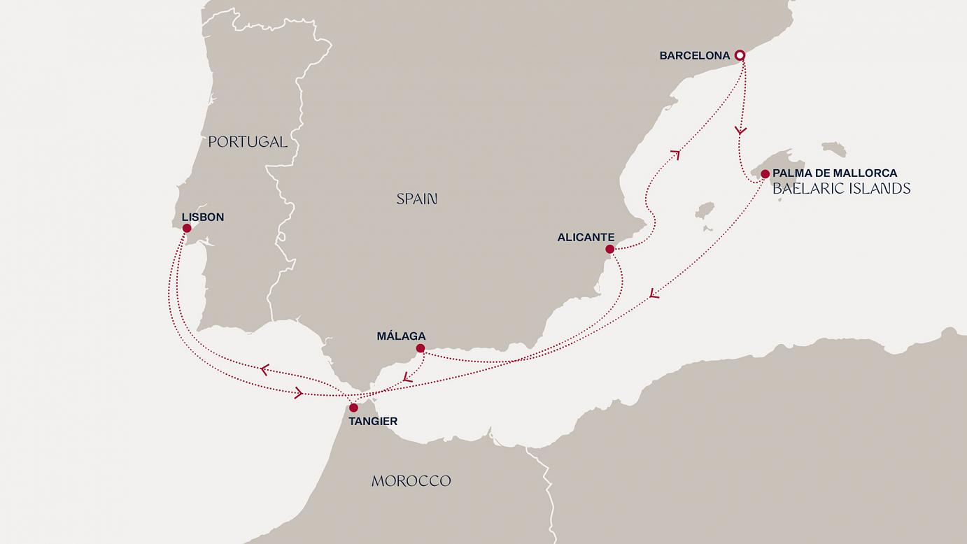 carte Espagne, Maroc, Portugal, 10 jours