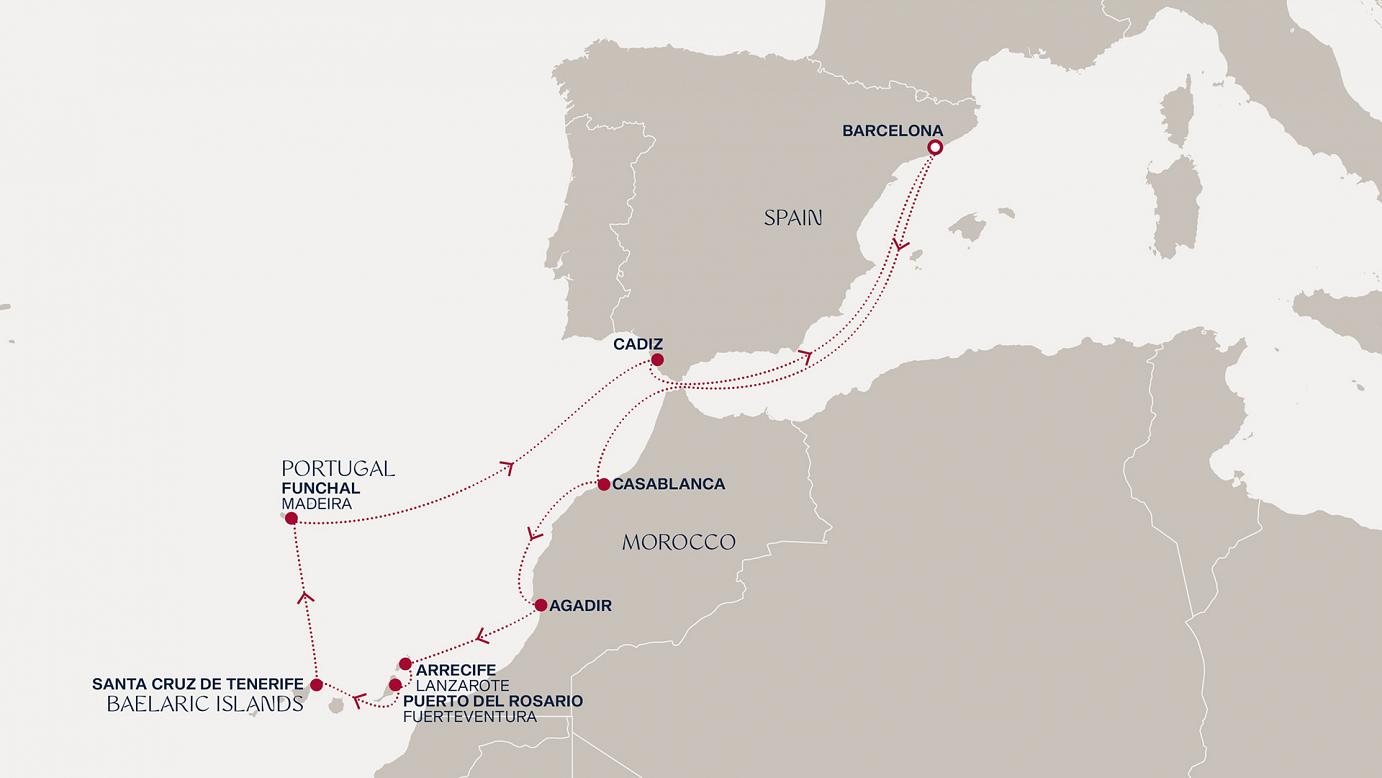carte Espagne, Maroc, Portugal, 12 jours
