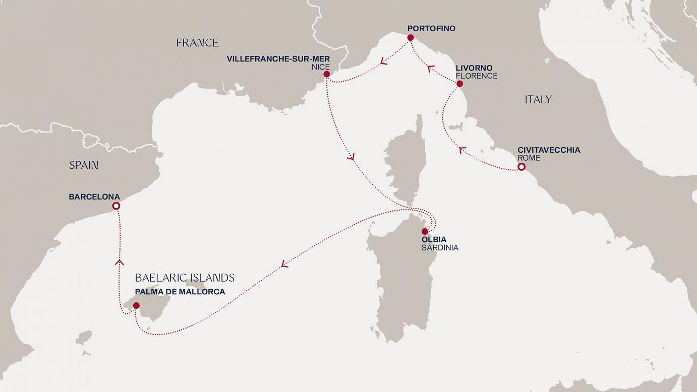 carte Italie, France, Espagne, 8 jours