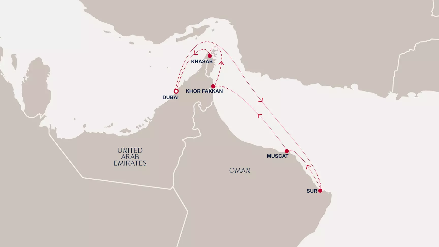 carte Emirats arabes unis, Oman, 8 jours
