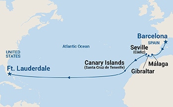 carte Espagne, Royaume-Uni, Etats-Unis, 16 jours