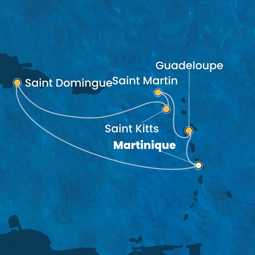 carte Caraïbes et Antilles, 7 jours
