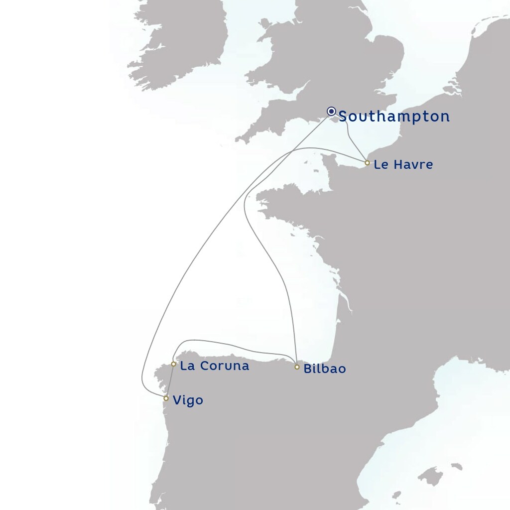 carte Royaume-Uni, France, Espagne - 8 jours