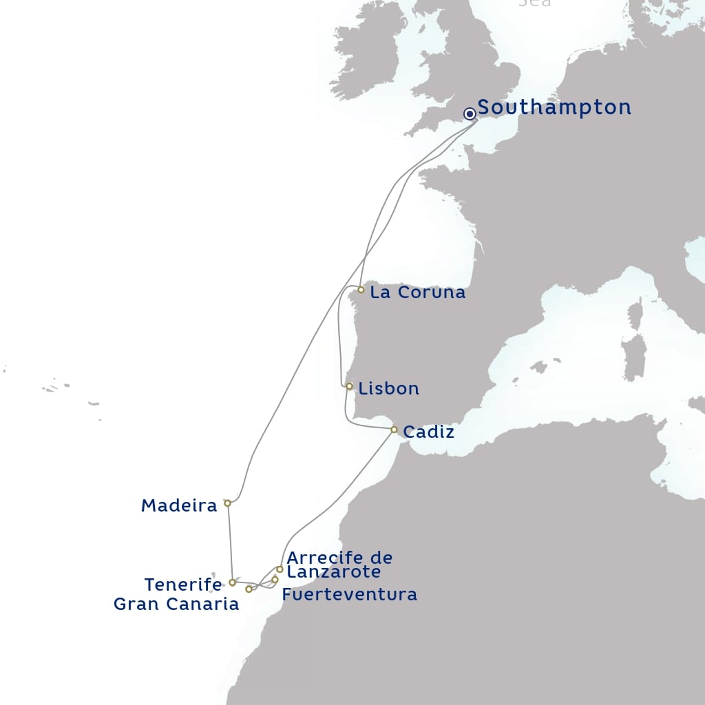 carte Royaume-Uni, Portugal, Espagne - 17 jours