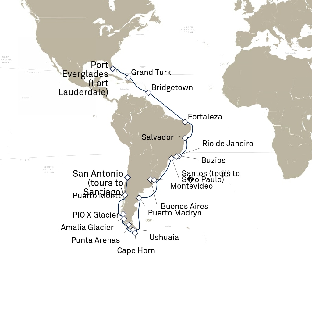 carte Amérique du Sud , 38 jours