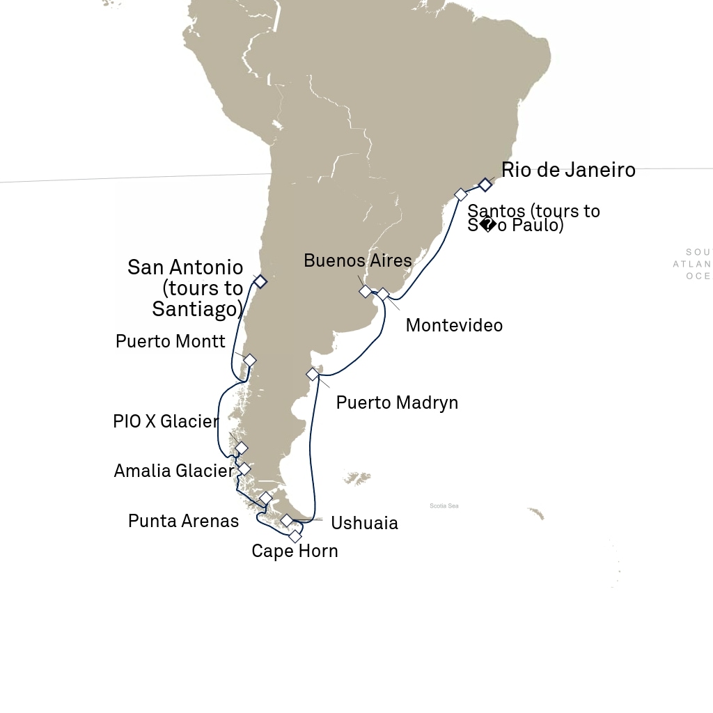 carte Amérique du Sud , 21 jours
