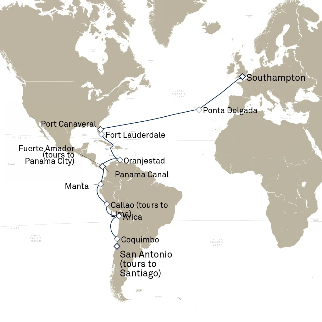 carte Amérique du Sud , 34 jours