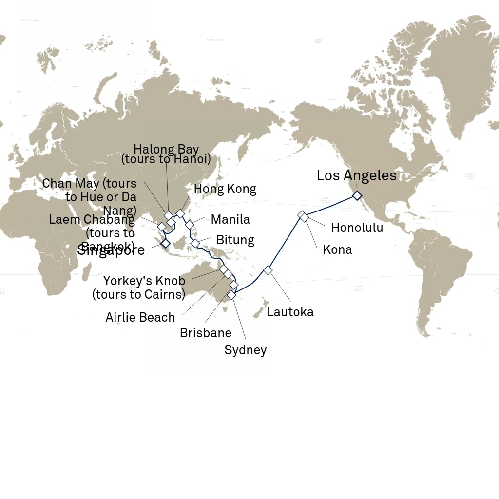 carte Tour du Monde , 49 jours