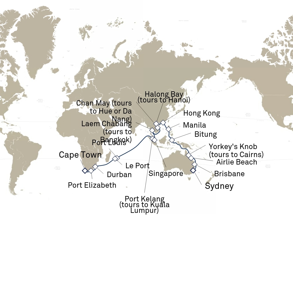 carte Tour du Monde , 49 jours