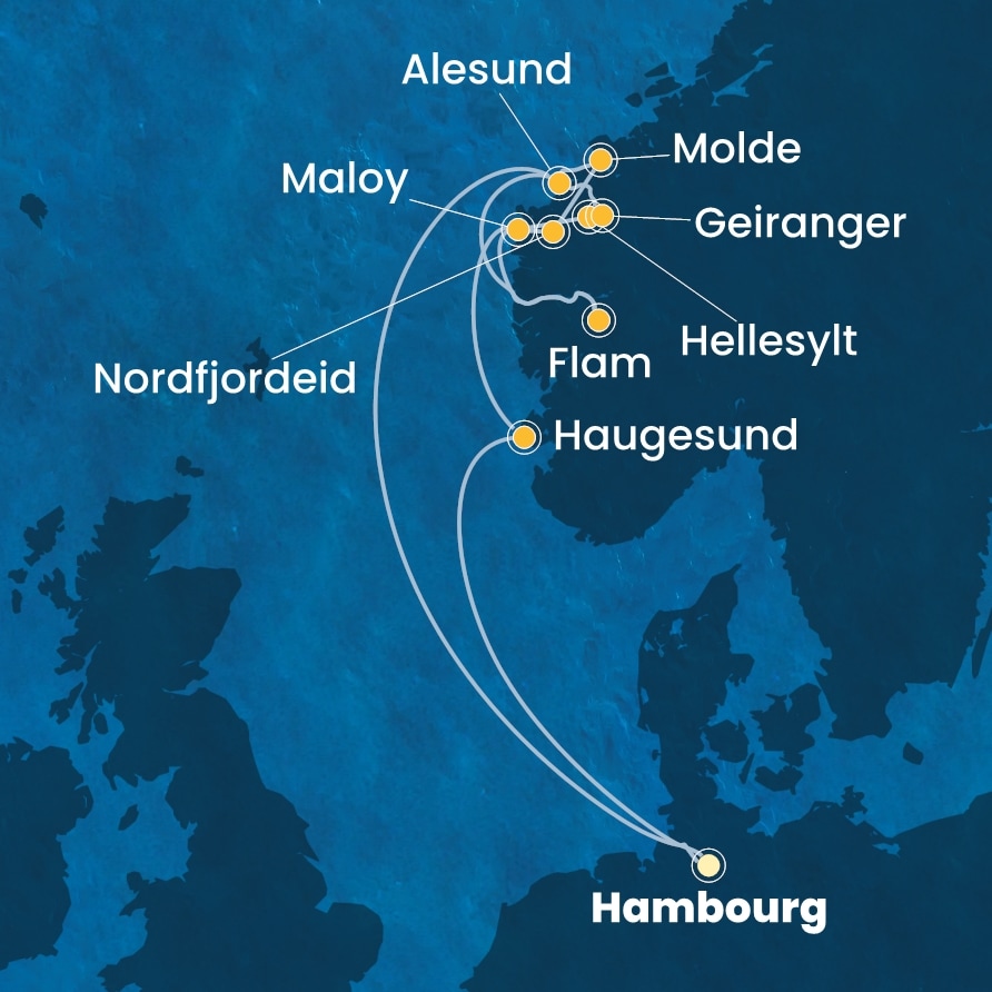 carte Europe du Nord, 11 jours