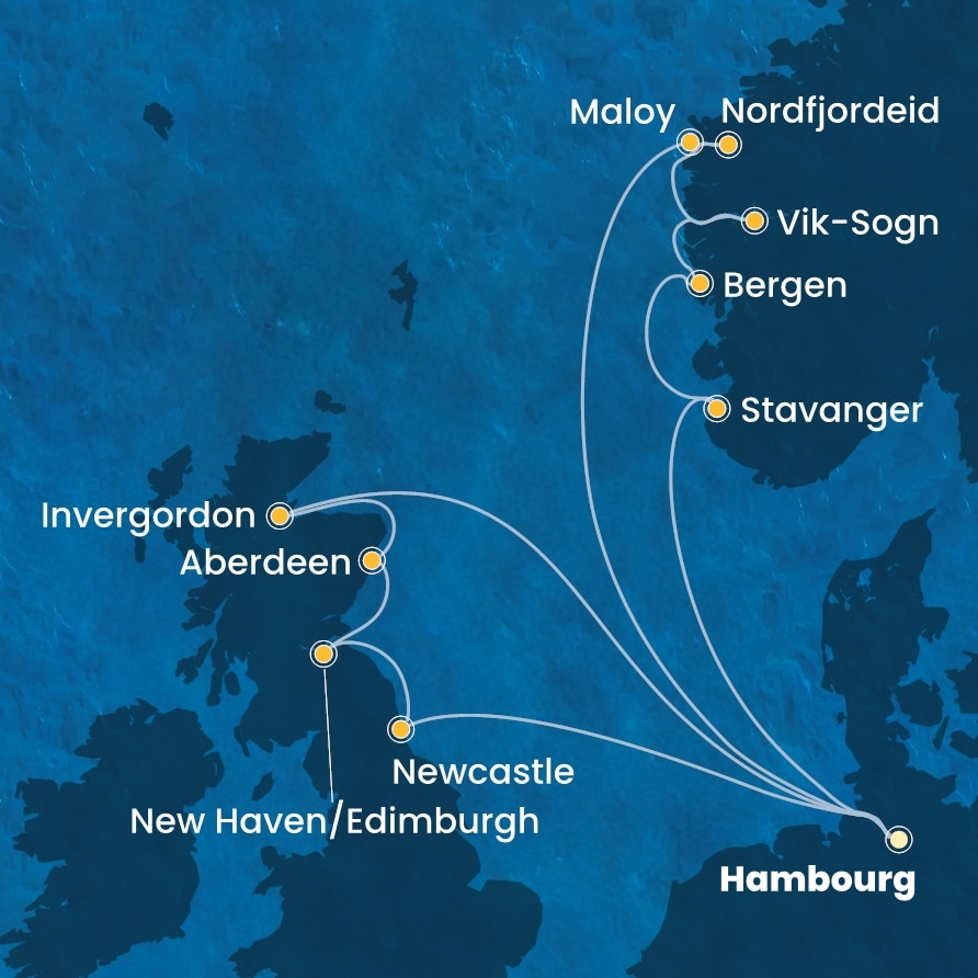 carte Europe du Nord, 16 jours