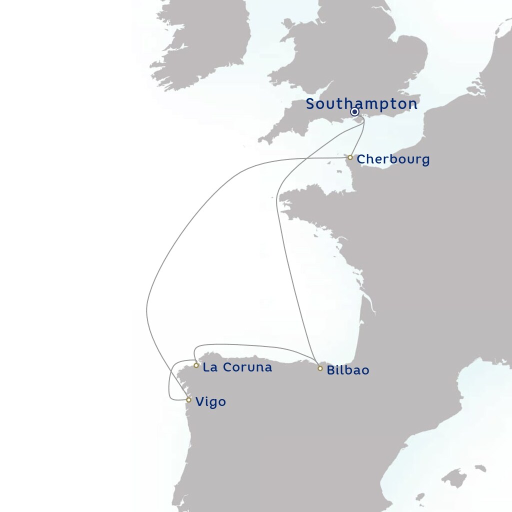 carte Royaume-Uni, Espagne, France - 8 jours