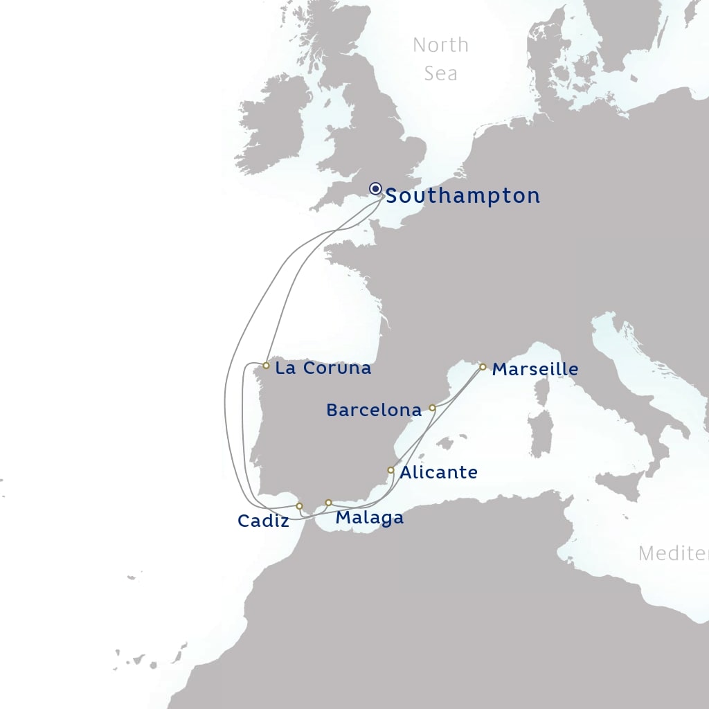 carte Royaume-Uni, Espagne, France - 15 jours