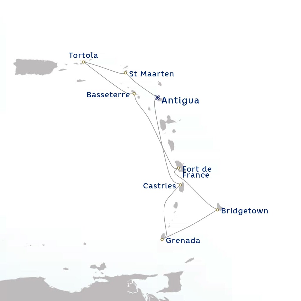 carte Antigua-et-Barbuda, République dominicaine, Sainte-Lucie - 15 jours