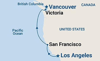 carte Etats-Unis, Canada, 6 jours