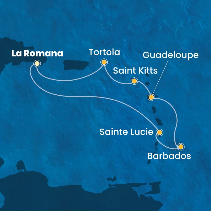carte Caraïbes et Antilles, 8 jours