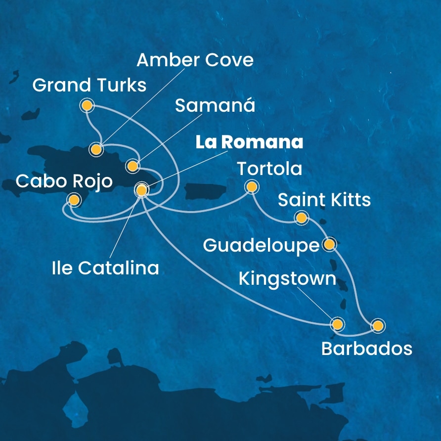 carte Caraïbes et Antilles, 15 jours