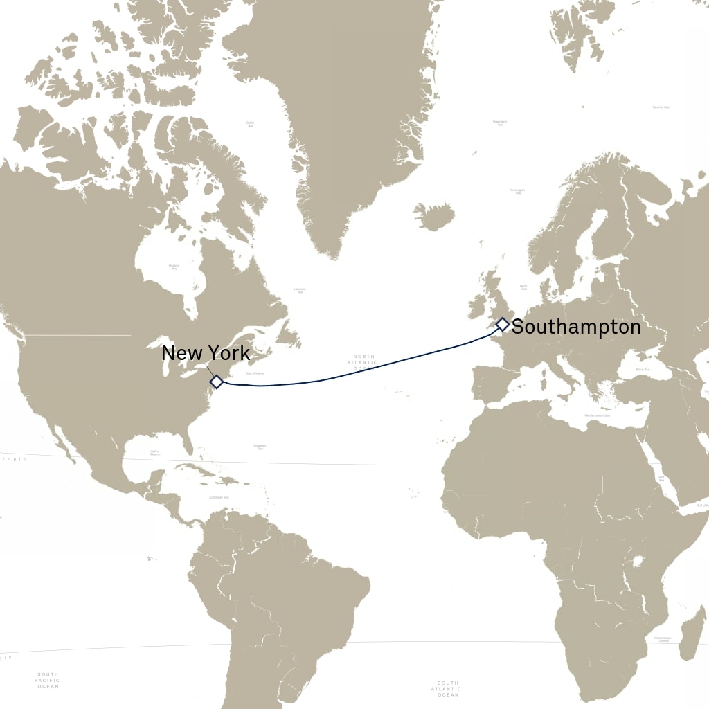 carte *Traversée Mythique : Royaume-Uni, Etats-Unis - 8 jours