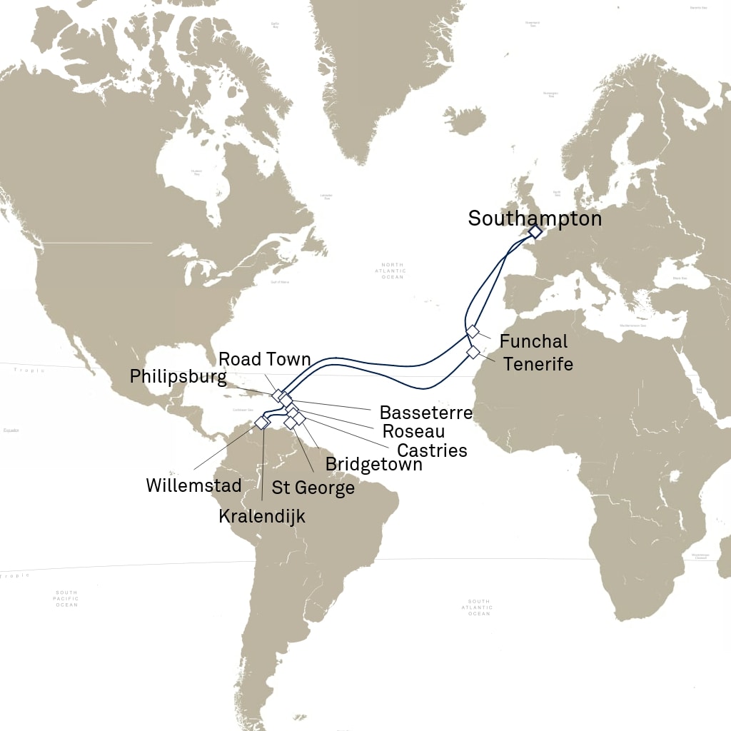 carte Caraïbes et Antilles , 35 jours