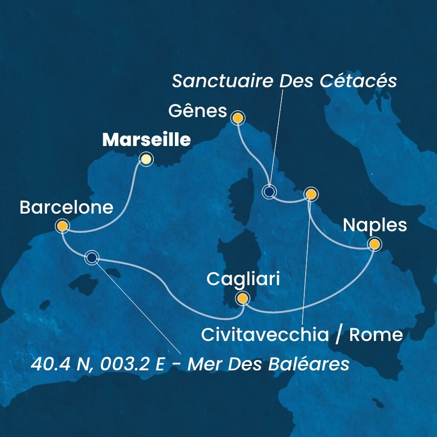 carte Méditerranée, 7 jours