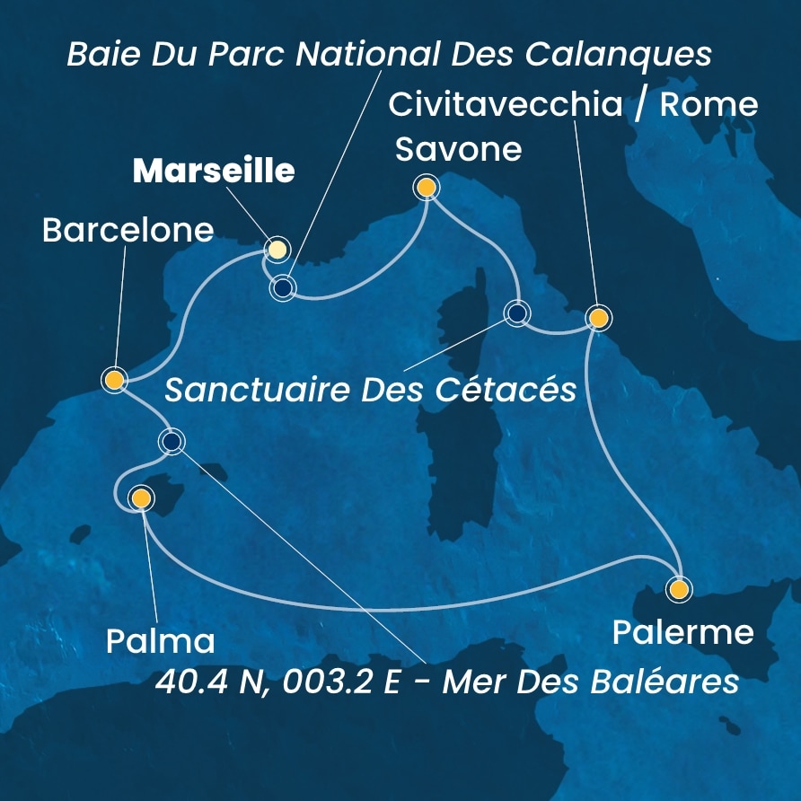carte Méditerranée, 8 jours