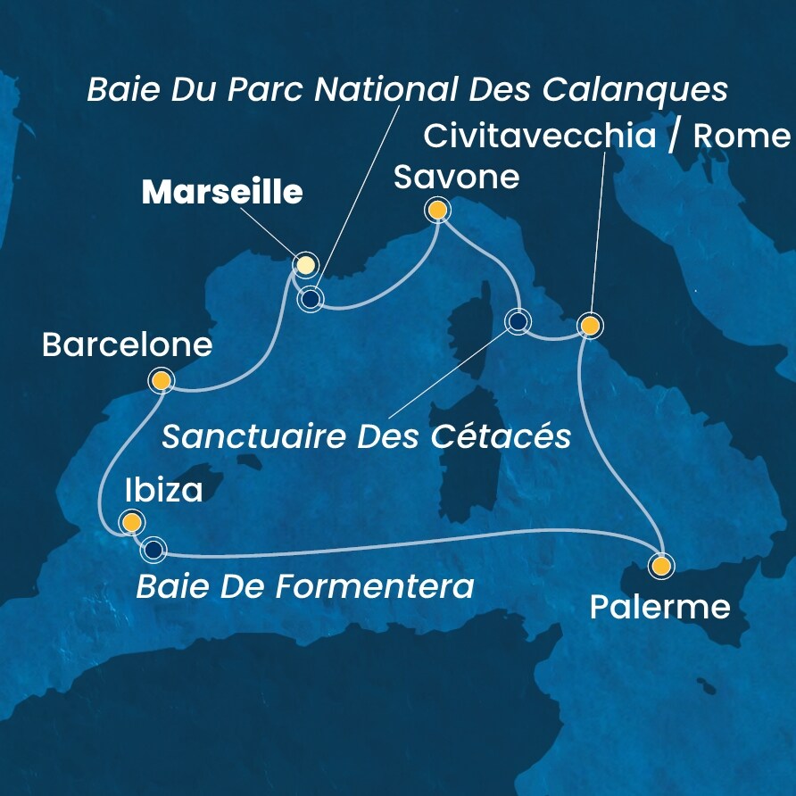 carte Méditerranée, 8 jours