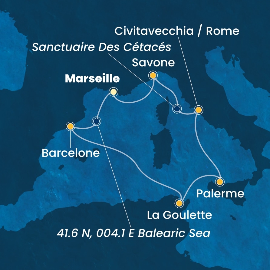 carte Méditerranée, 8 jours