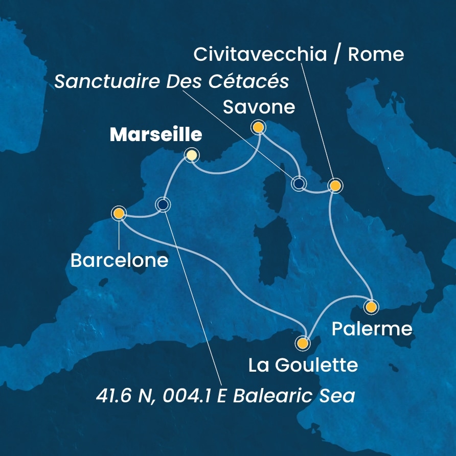 carte Méditerranée, 8 jours