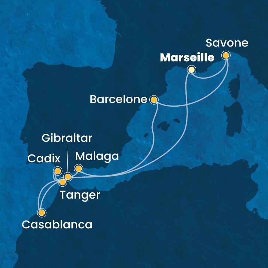 carte Méditerranée, 11 jours
