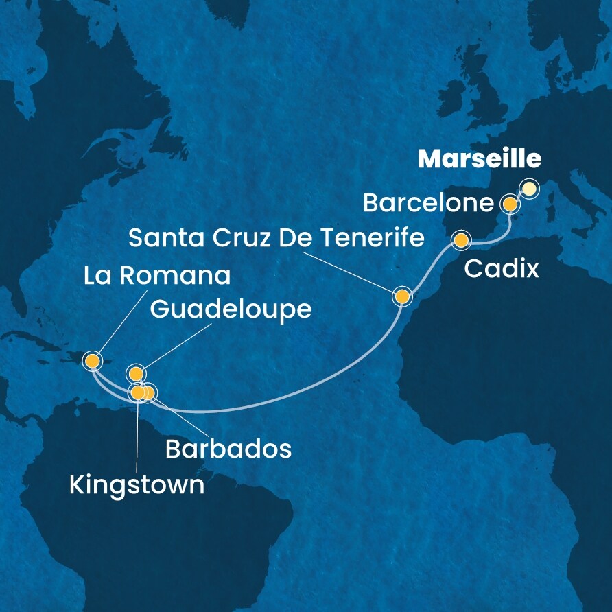 carte Transatlantiques, 19 jours