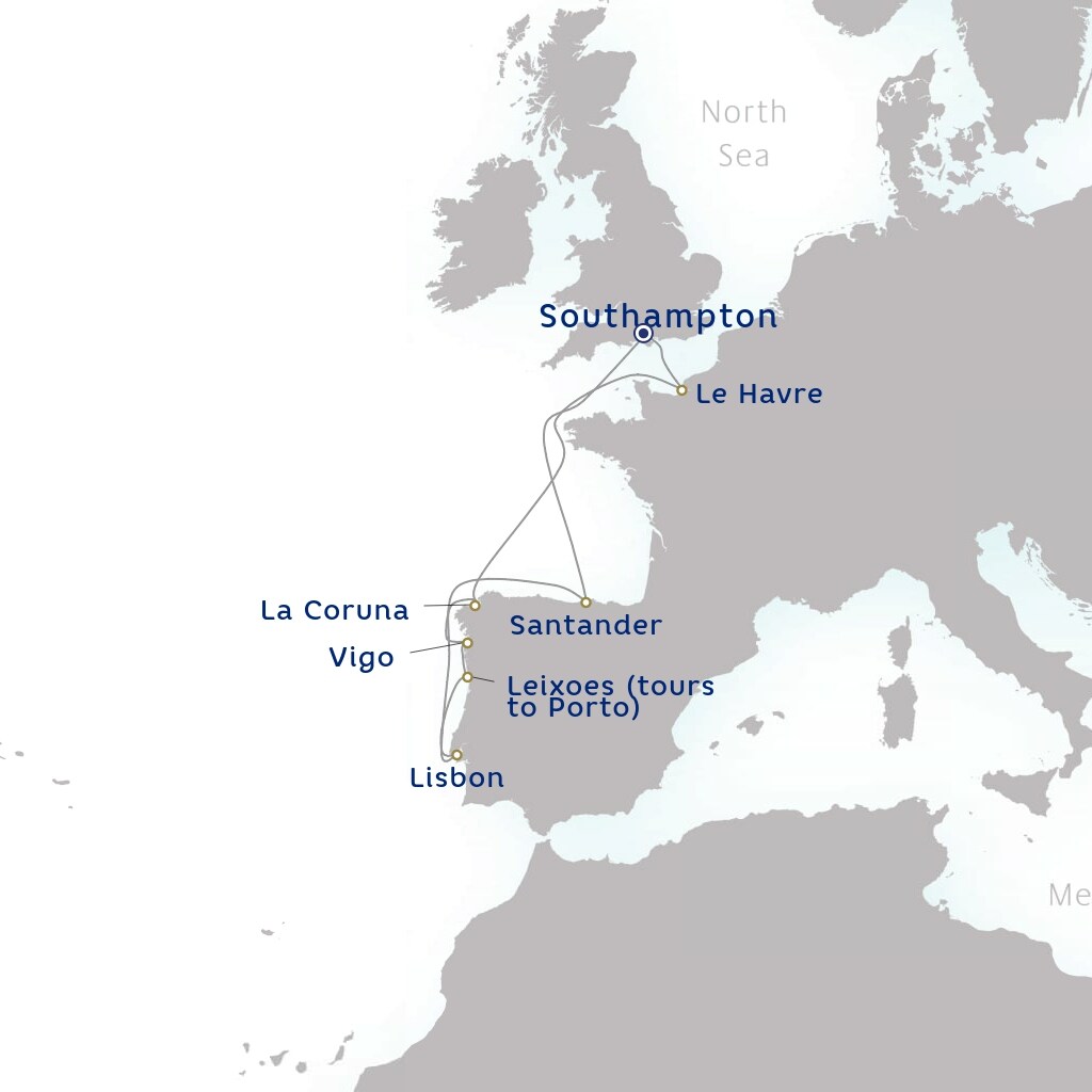 carte Royaume-Uni, France, Espagne - 11 jours