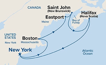 carte Etats-Unis, Canada, 8 jours