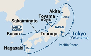 carte Japon, Corée du Sud, 10 jours