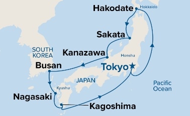 carte Japon, Corée du Sud, 11 jours