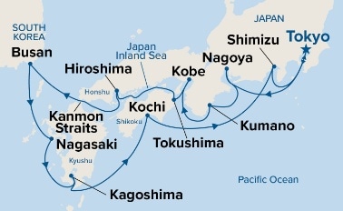 carte Japon, Corée du Sud, 14 jours