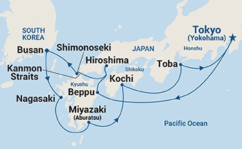 carte Japon, Corée du Sud, 11 jours