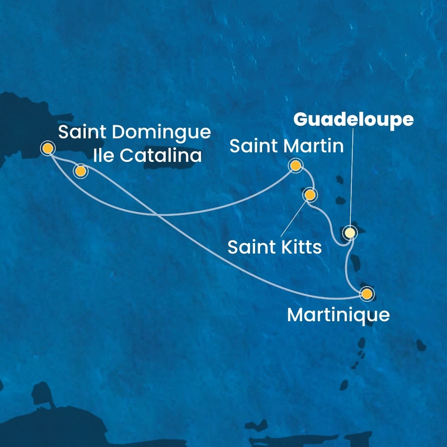 carte Caraïbes et Antilles, 8 jours