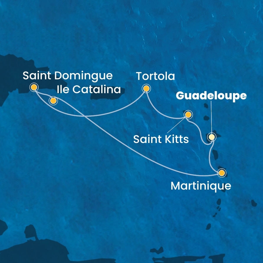carte Caraïbes et Antilles, 8 jours