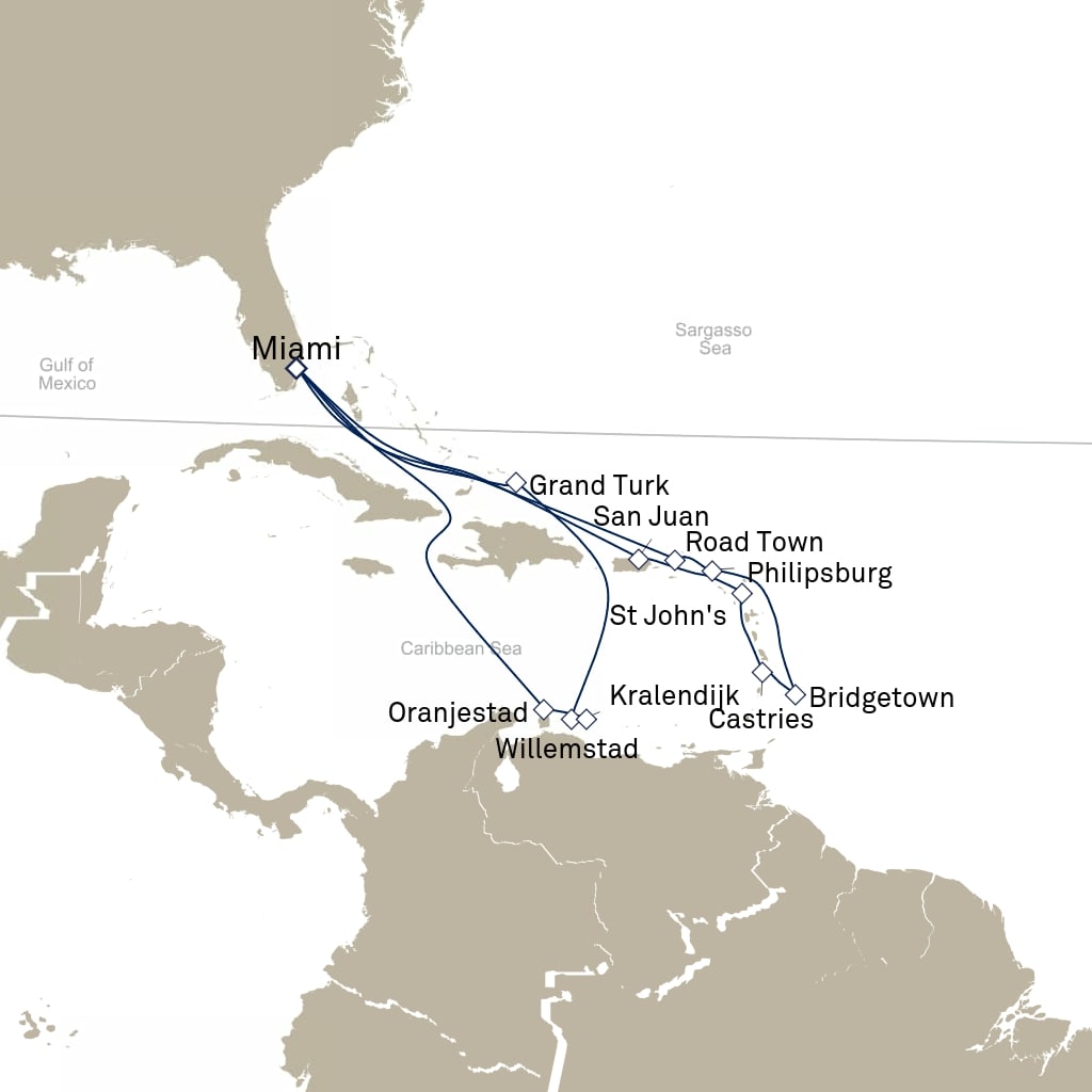 carte Etats-Unis, Porto Rico, Antigua-et-Barbuda - 22 jours