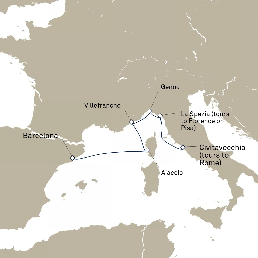 carte Italie, France, Espagne - 8 jours