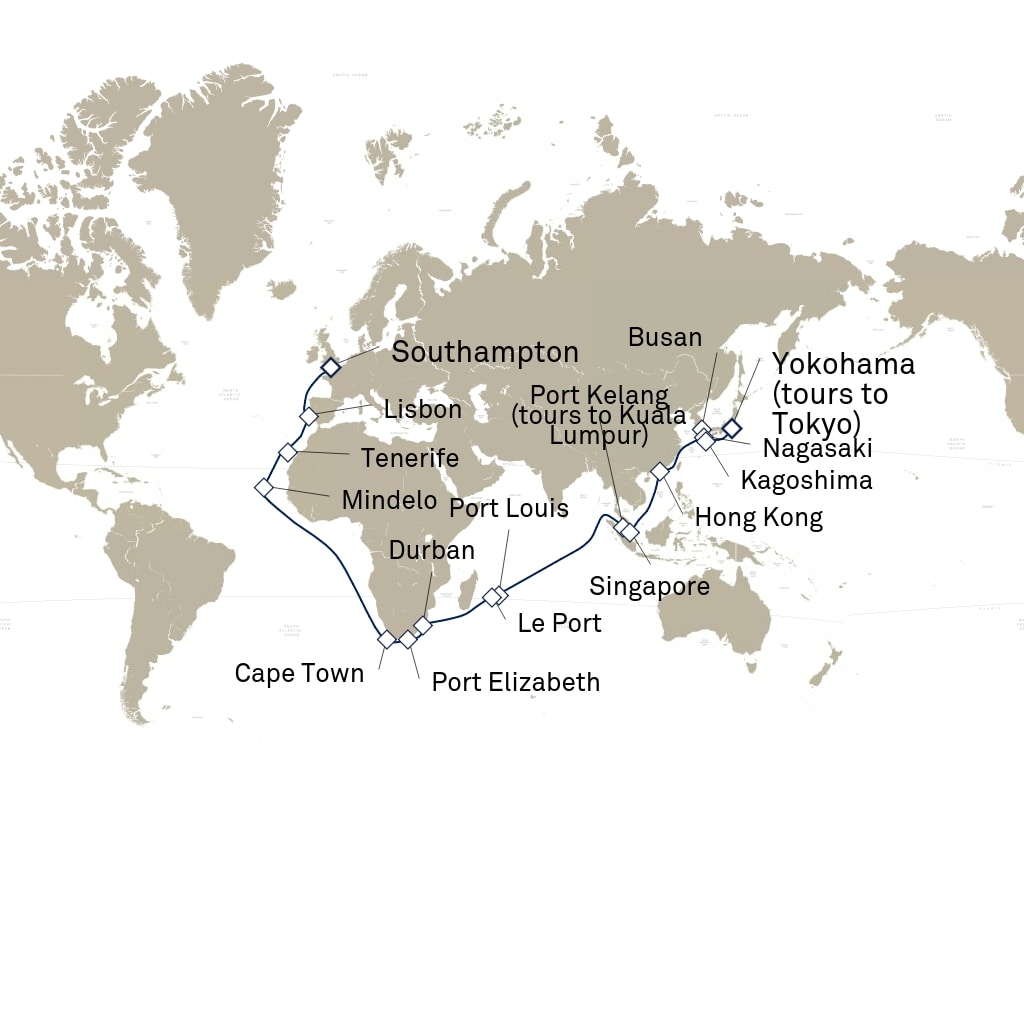 carte Tour du Monde , 51 jours