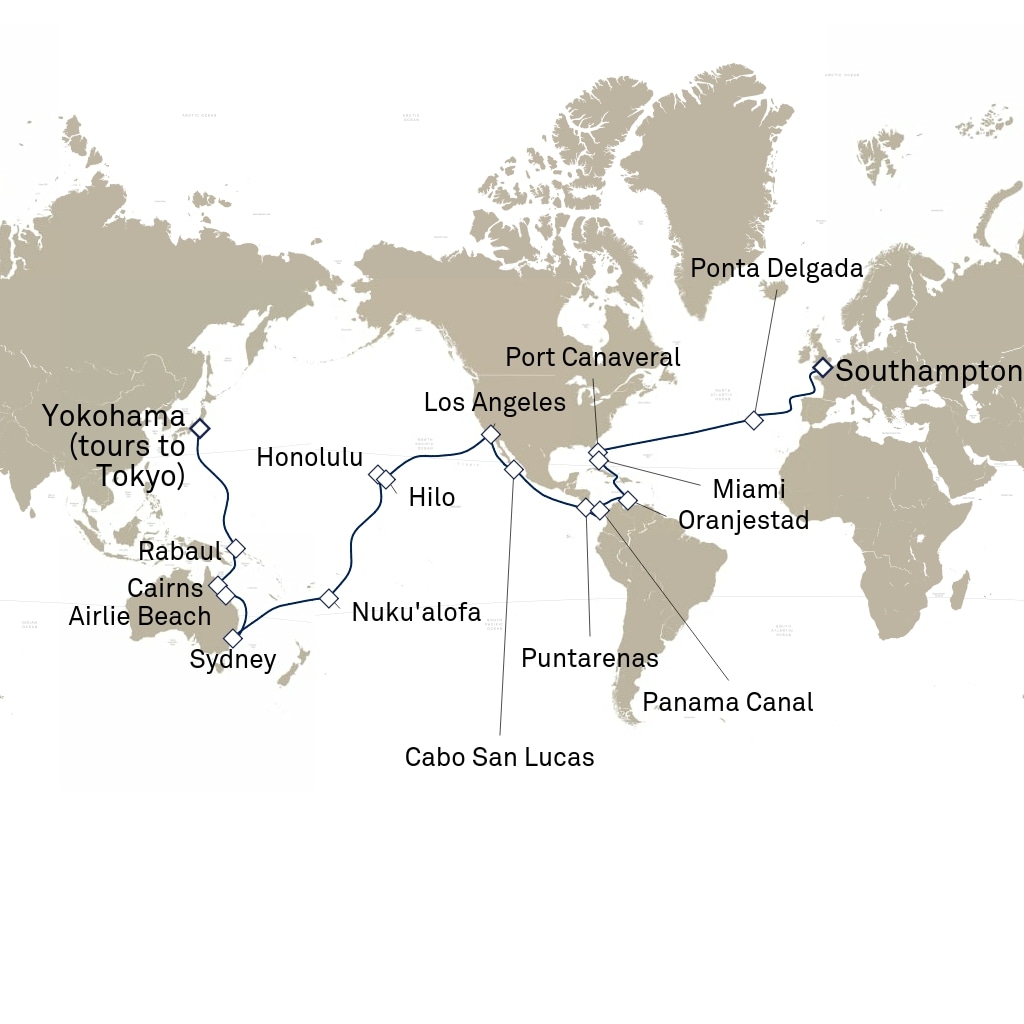 carte Tour du Monde , 62 jours