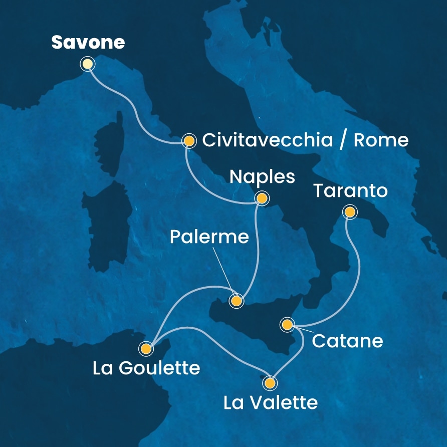 carte Méditerranée, 8 jours