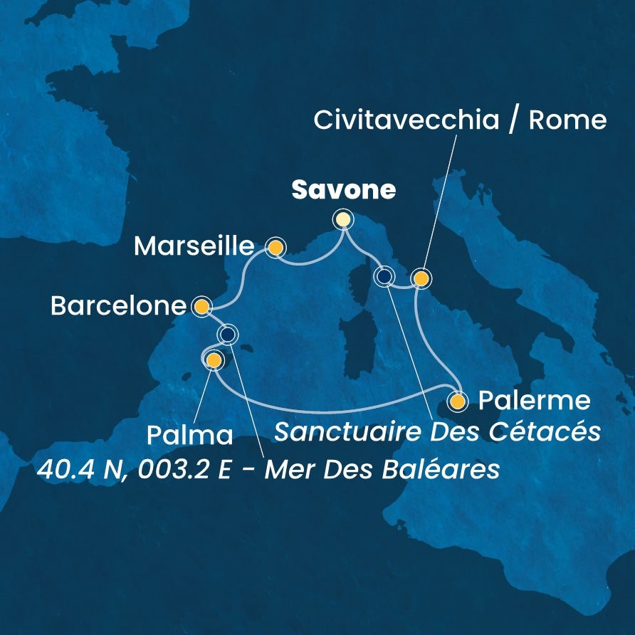carte Méditerranée, 8 jours