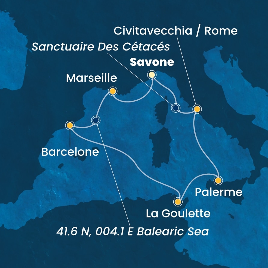 carte Méditerranée, 8 jours