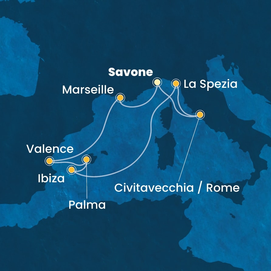 carte Méditerranée, 9 jours